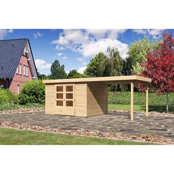 Karibu Holz-Gartenhaus/Gerätehaus Boras 5 Natur 557 cm x 242 cm