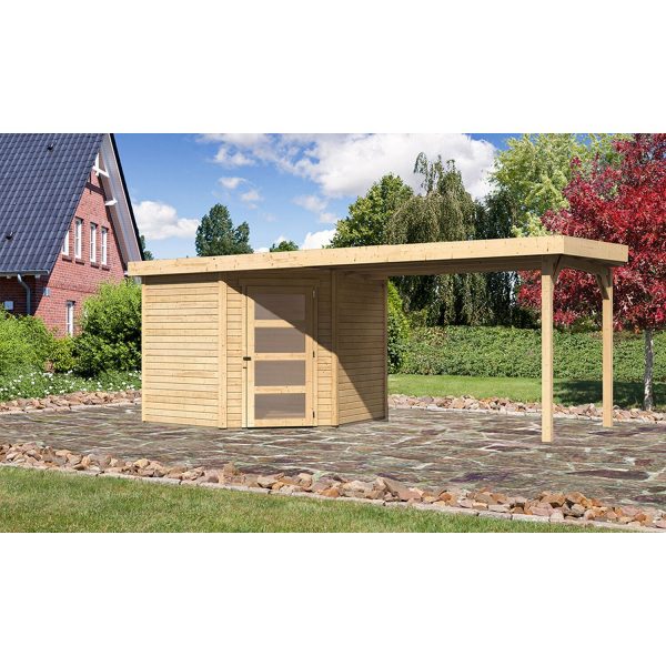 Karibu Holz-Gartenhaus/Gerätehaus Linköbing 5 Natur 497 cm x 242 cm