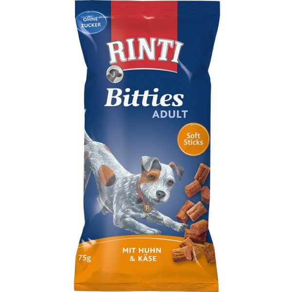 Rinti Hunde-Natursnacks Bitties Adult Huhn und Käse 75 g