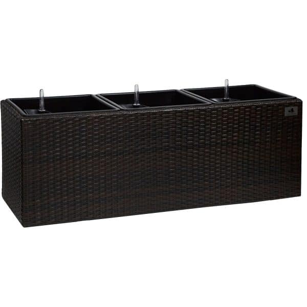 Gartenfreude Pflanzkübel Polyrattan 102 cm x 36 cm Bicolour Braun