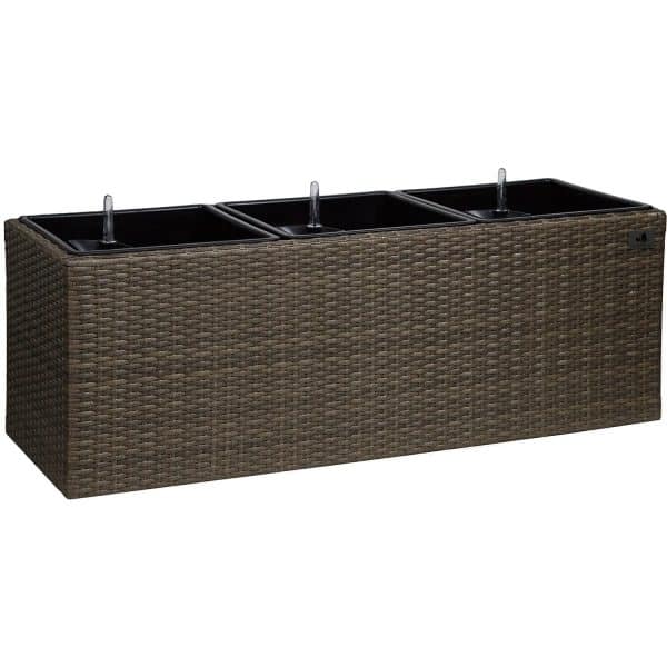 Gartenfreude Pflanzkübel Polyrattan 102 cm x 36 cm Cappuccino