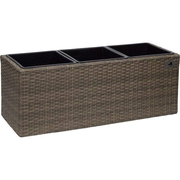 Gartenfreude Pflanzkübel Polyrattan 76 cm x 26 cm Cappuccino