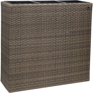 Gartenfreude Raumteiler Pflanzkübel Polyrattan 76 cm x 26 cm Cappuccino