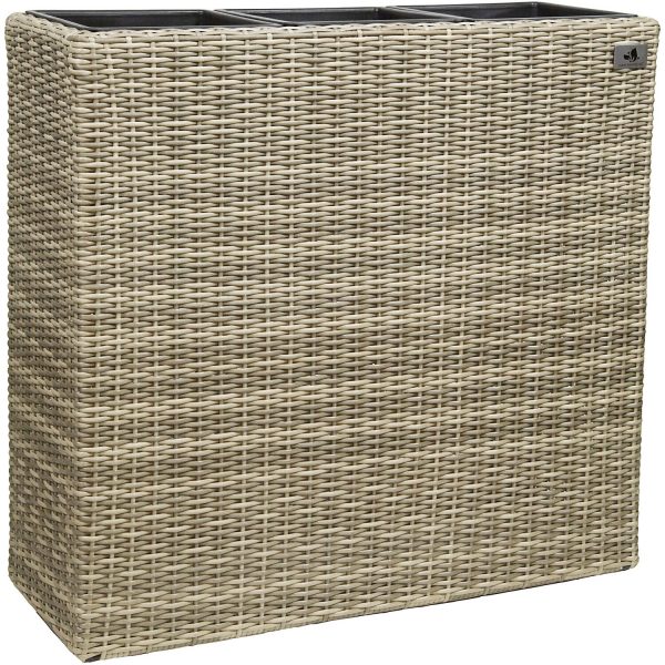 Gartenfreude Raumteiler Pflanzkübel Polyrattan 76 cm x 26 cm Naturfarben