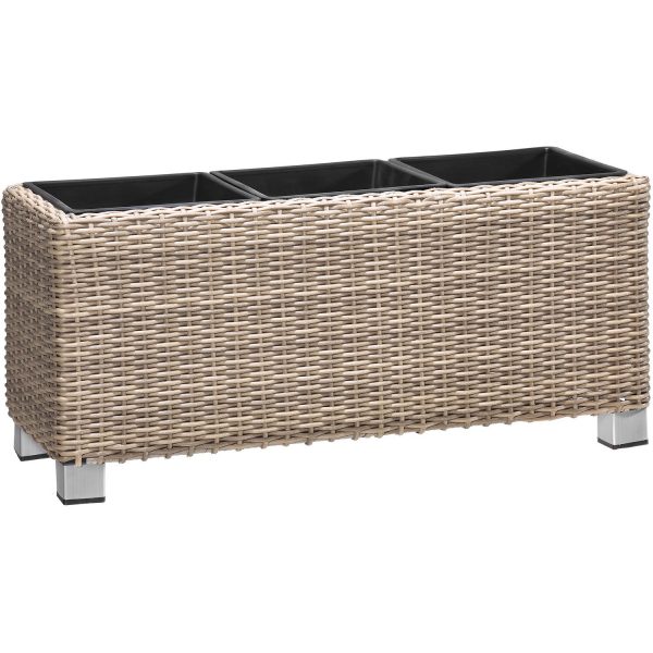 Gartenfreude Pflanzkübel Polyrattan 78 cm x 27 cm Naturfarben