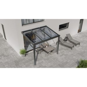 Terrassenüberdachung Professional 300 cm x 200 cm Anthrazit Struktur PC Klar