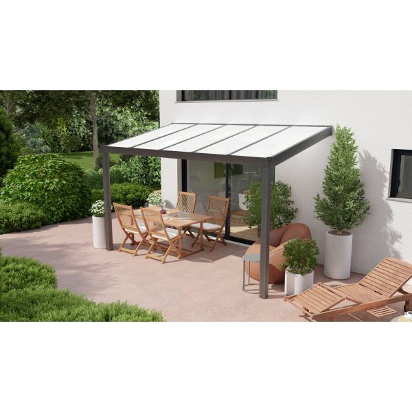 Terrassenüberdachung Professional 400 cm x 300 cm Anthrazit Struktur PC Opal