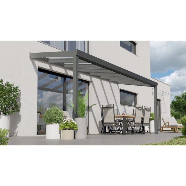 Terrassenüberdachung Professional 500 cm x 250 cm Anthrazit Struktur Glas