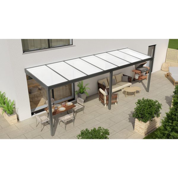 Terrassenüberdachung Professional 700 cm x 250 cm Anthrazit Struktur PC Opal