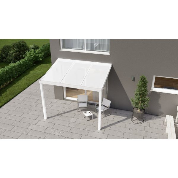 Terrassenüberdachung Professional 300 cm x 250 cm Weiß PC Opal