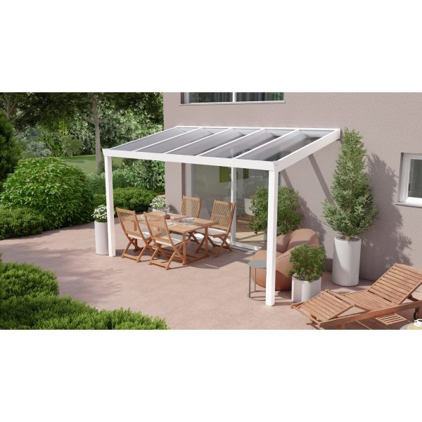 Terrassenüberdachung Professional 400 cm x 200 cm Weiß PC Klar