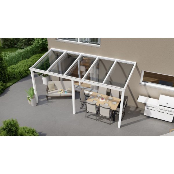 Terrassenüberdachung Professional 500 cm x 200 cm Weiß PC Klar