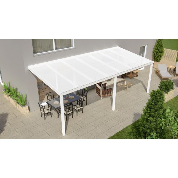 Terrassenüberdachung Professional 700 cm x 300 cm Weiß PC Opal