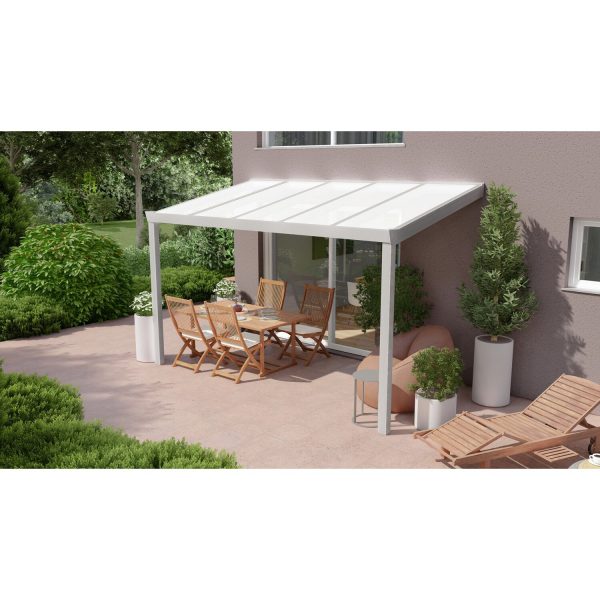 Terrassenüberdachung Professional 400 cm x 250 cm Grau Struktur PC Opal