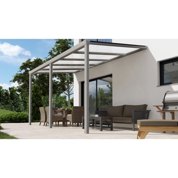 Terrassenüberdachung Professional 500 cm x 300 cm Grau Struktur PC Opal