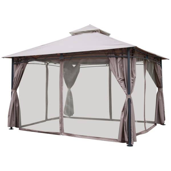 Moskitonetz für Pavillon Amora 310 cm x 205 cm Schwarz 4 Stk.