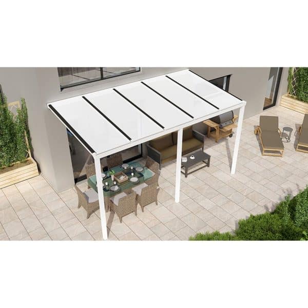 Terrassenüberdachung Basic 500 cm x 300 cm Weiß PC Opal