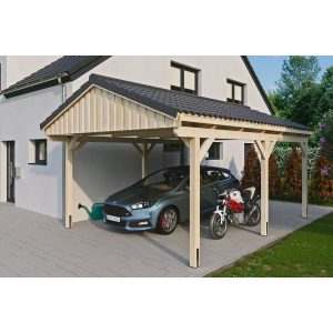 Skan Holz Carport Fichtelberg 423 cm x 566 cm Dachlattung Natur