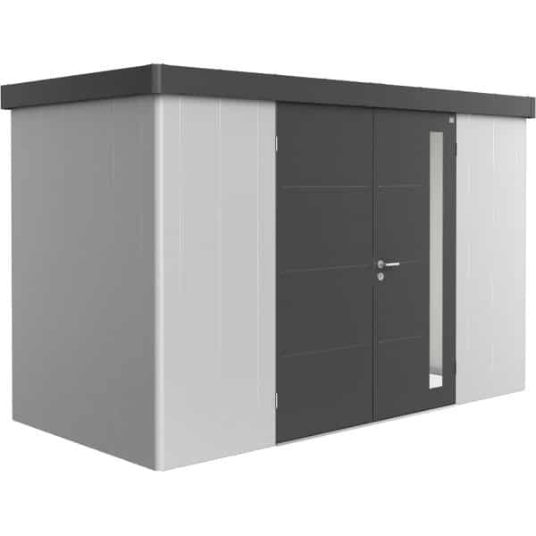 Biohort Gerätehaus Neo 1D Variante 1.3 Doppeltüre Silber-Metallic