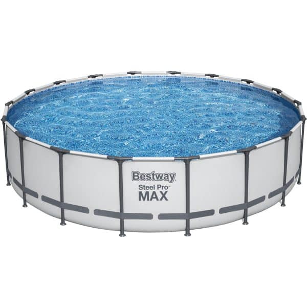 Bestway® Steel Pro MAX  Frame Pool Komplett-Set Lichtgrau Ø 549 x 122 cm m. Filt