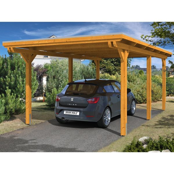 Skan Holz Carport Emsland 354 cm x 604 cm Eiche hell