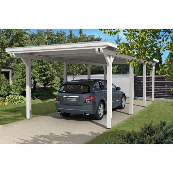 Skan Holz Carport Emsland 354 cm x 846 cm Weiß