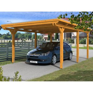 Skan Holz Carport Emsland 404 cm x 604 cm Eiche hell