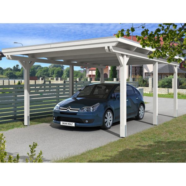 Skan Holz Carport Emsland 404 cm x 604 cm Weiß