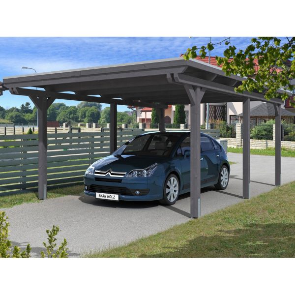 Skan Holz Carport Emsland 404 cm x 604 cm Schiefergrau