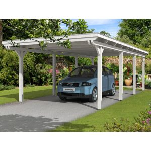 Skan Holz Carport Emsland 404 cm x 846 cm Weiß