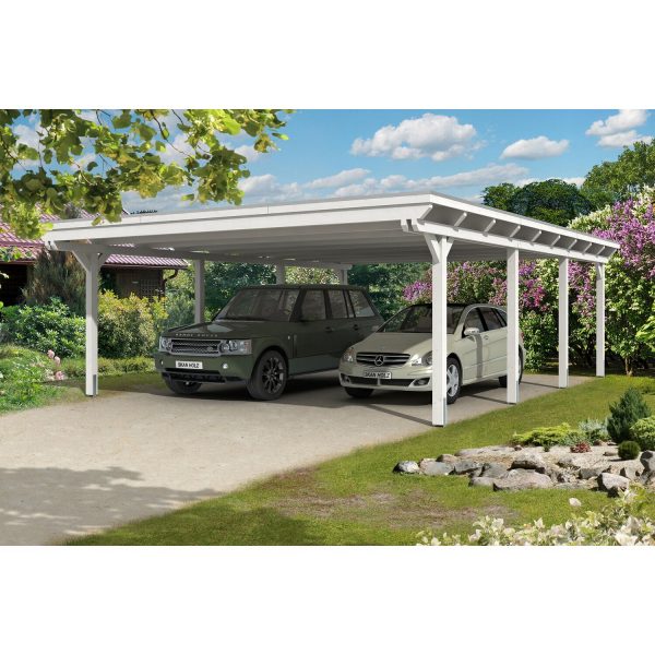 Skan Holz Carport Emsland 613 cm x 846 cm Weiß