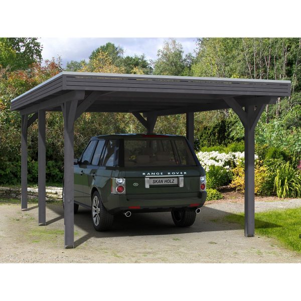 Skan Holz Carport Spessart 355 cm x 604 cm Schiefergrau