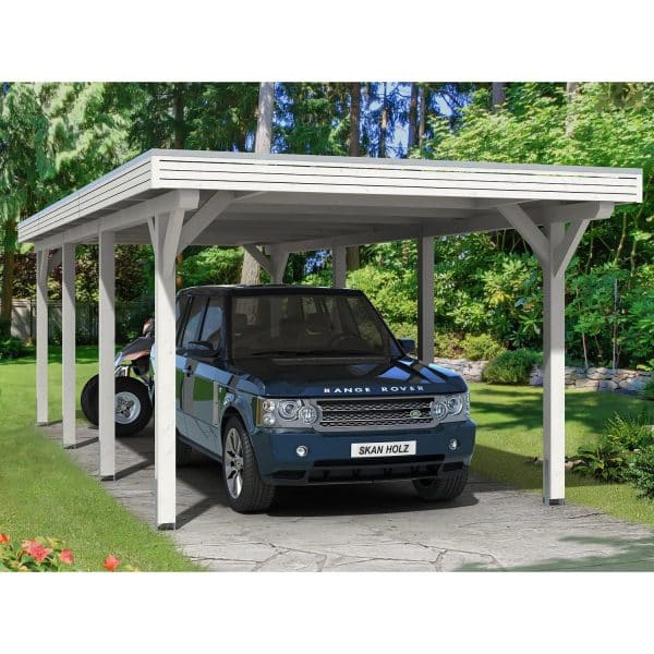 Skan Holz Carport Spessart 355 cm x 846 cm Weiß