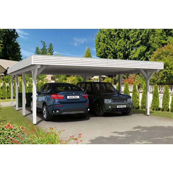 Skan Holz Carport Spessart 611 cm x 846 cm Weiß