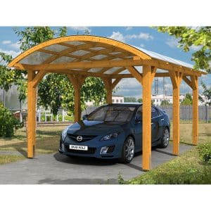 Skan Holz Bogendach-Carport Franken 376 cm x 541 Eiche hell