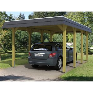 Skan Holz Carport Spreewald 345 cm x 589 cm schwarze Blende