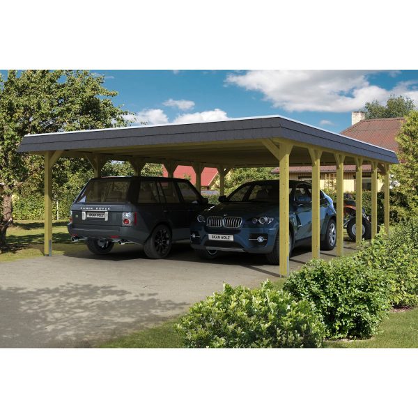 Skan Holz Carport Spreewald 585 cm x 893 cm schwarze Blende