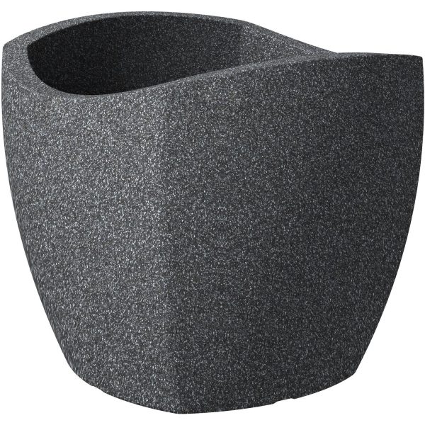 Scheurich Pflanzgefäß Wave Globe Cubo 50 cm x 50 cm Schwarz Granit