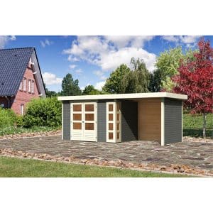 Karibu Holz-Gartenhaus/Gerätehaus Sölve 4 Terragrau 526 cm x 213 cm