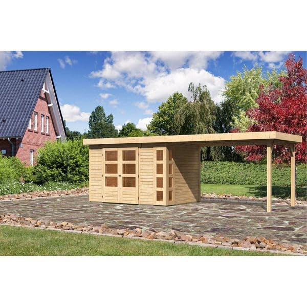 Karibu Holz-Gartenhaus/Gerätehaus Sölve 4 Natur 557 cm x 213 cm