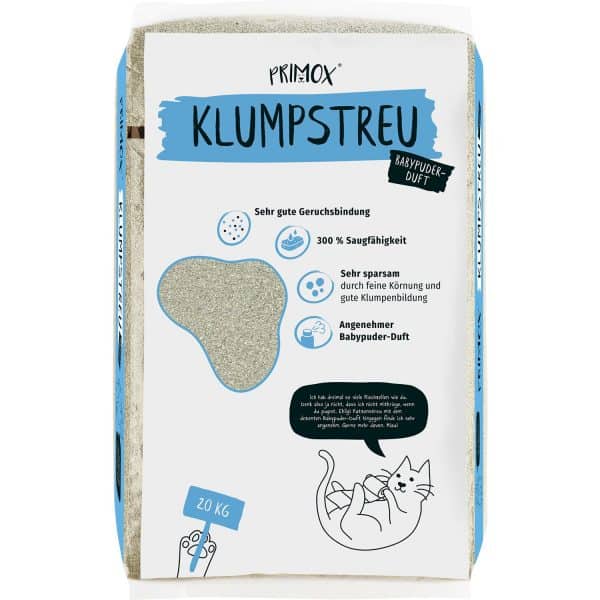 Primox Katzenstreu Klumpstreu Babypuderduft 20 kg