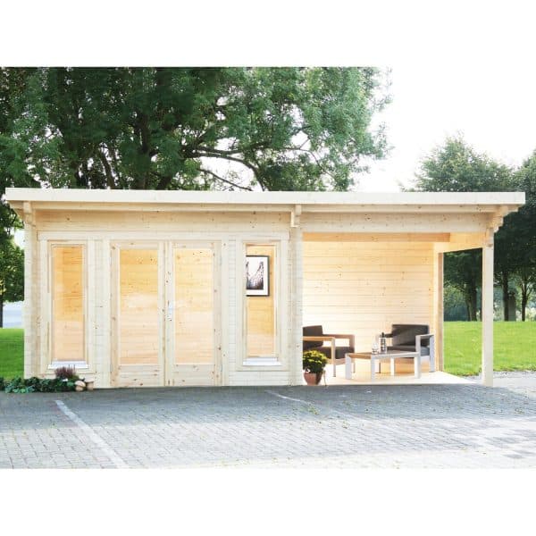 W. Finnhaus Holz-Gartenhaus/Gerätehaus Trondheim 70-A  BxT 640x300 dav. 280 cm Anbau links