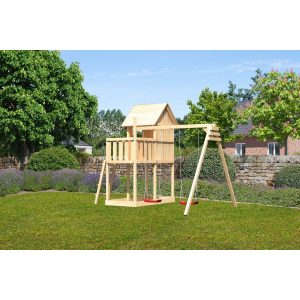 Karibu Kinderspielhaus Frieda Set Schaukelanbau Doppel