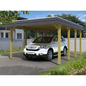 Skan Holz Carport Spreewald 396 cm x 589 cm schwarze Blende