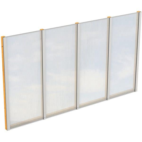 Skan Holz Seitenwand m. Polycarbonatplatten (FS) 355 x 200 cm Fichte Eiche hell