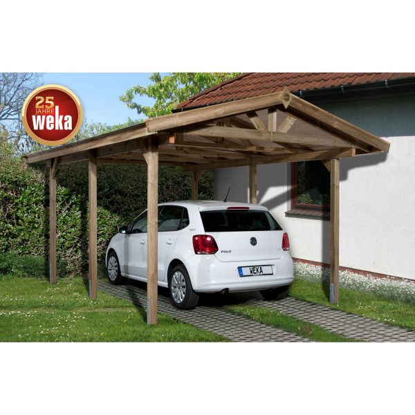 Weka Einzelcarport 611 mit Satteldach  288 cm x 389 cm