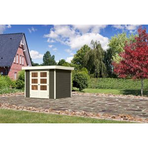 Karibu Holz-Gartenhaus/Gerätehaus Raala 3 Terragrau 238 cm x 213 cm