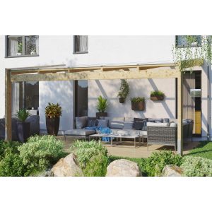 Skan Holz Terrassenüberdachung Novara 557 cm x 359 cm unbehandelt