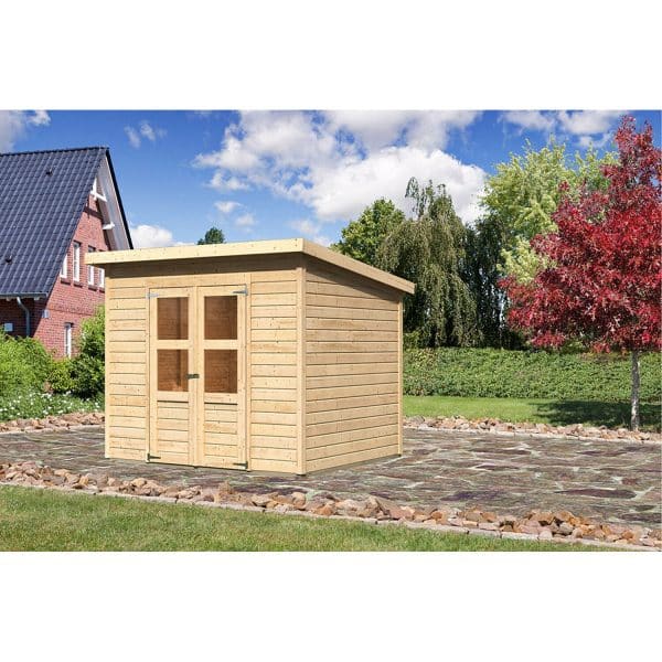 Karibu Holz-Gartenhaus/Gerätehaus Vellinge 5 Natur 238 cm x 210 cm