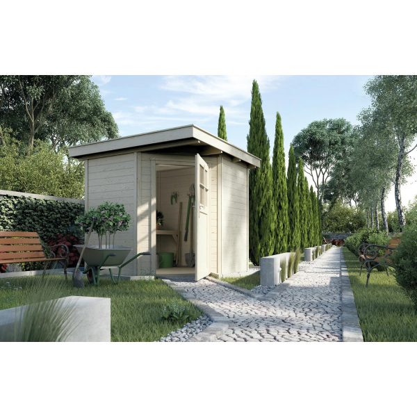 Weka Holz-Gartenhaus/Gerätehaus Angolo B Natur BxT: 239 cm x 235 cm